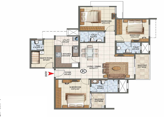 Featured Image of Godrej Brooklyn Heights 3 BHK Luxury Floor Plan
