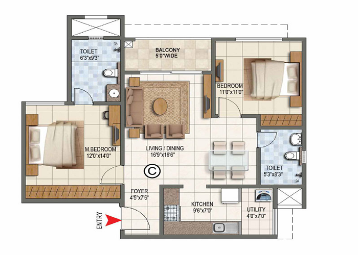 Featured Image of Godrej Brooklyn Heights 4 BHK + Servant Floor Plan